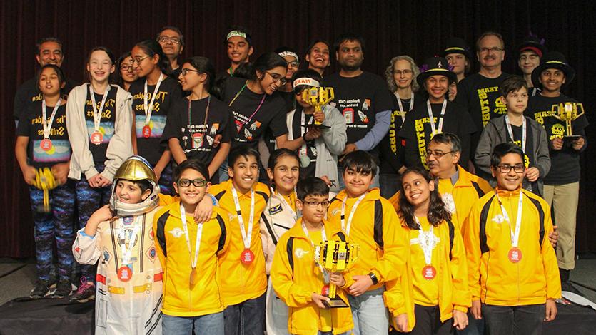 Participants at the FIRST Lego League competition