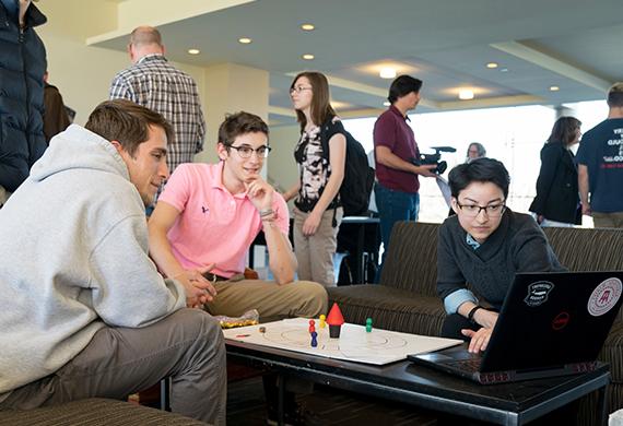 Image of interactive media students collaborating with game design students