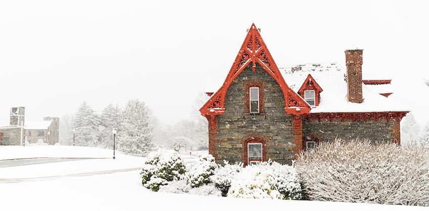 Photo of Marist Campus in winter with snow