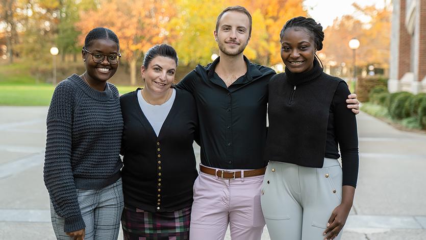 Image of Aleisann Wolliaston, Ryan Morris, Caitlin Conner, and Mbuyi Kalemba.