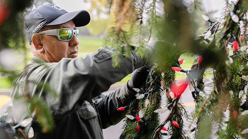 Image of tree being decorated.